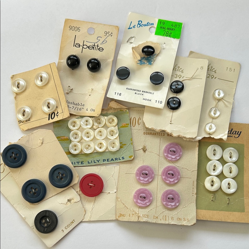 Lot of Vintage Buttons Assorted Colors